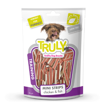 Truly Puppy Mini Strips. Kylling & Fisk. 90 g. 